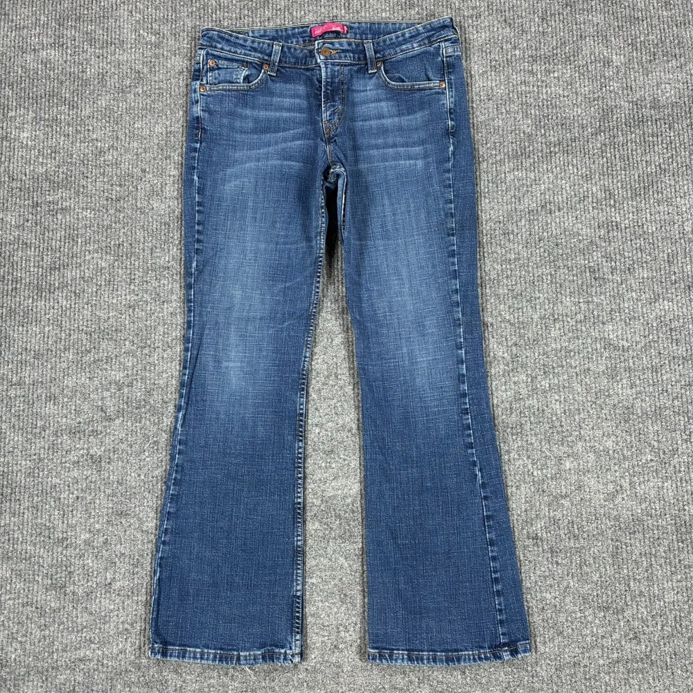 Levi's 518 Superlow Bootcut Jeans Womens Size 18 Medium Blue Denim Stretch